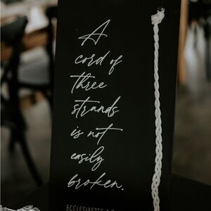 Hobby Lobby Black Sign with White Braided Cord